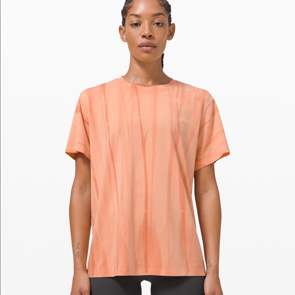 Lululemon All Yours Tee Tie Dye Orange Sz8
